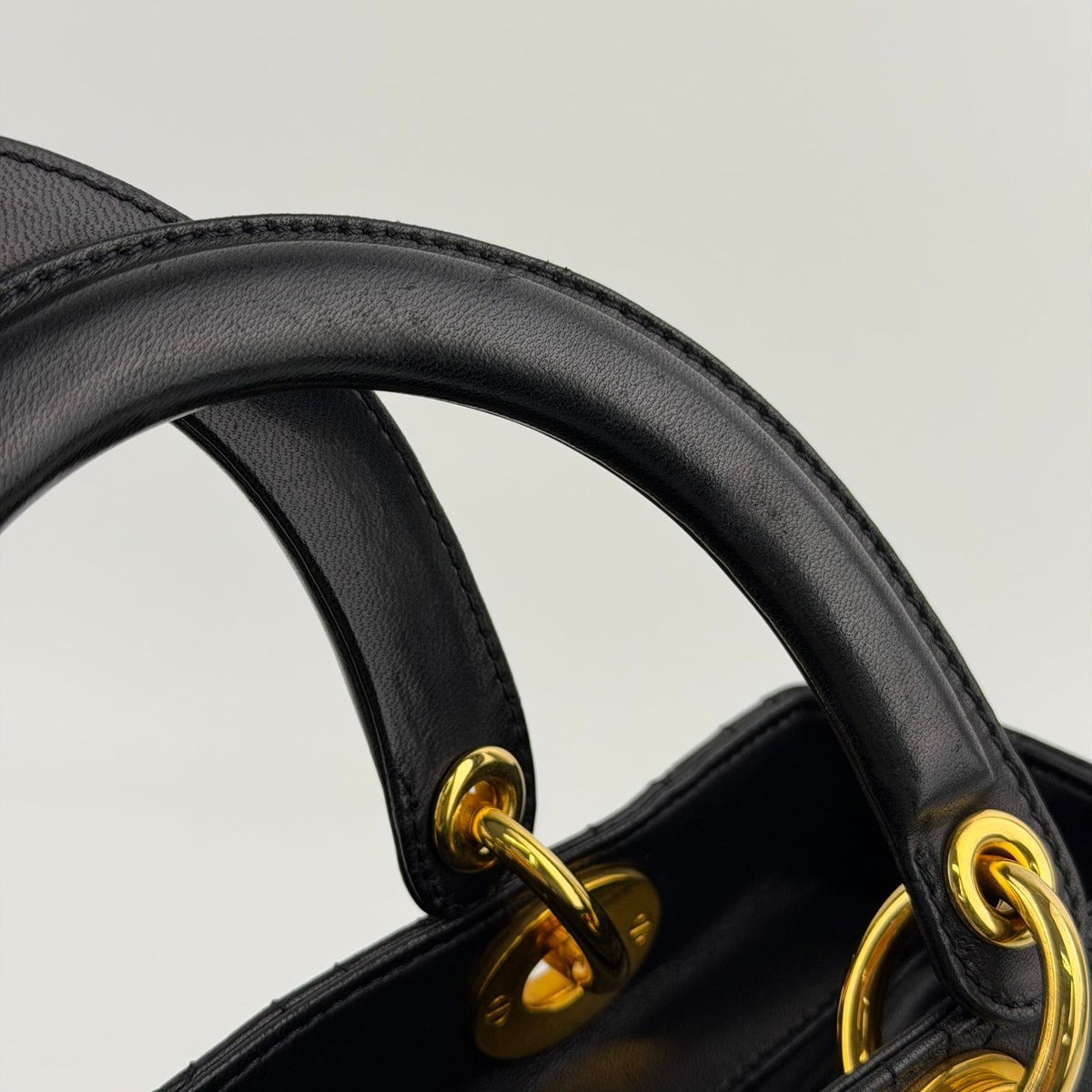 Dior Lady Handbag Black Leather Vintage — view 16