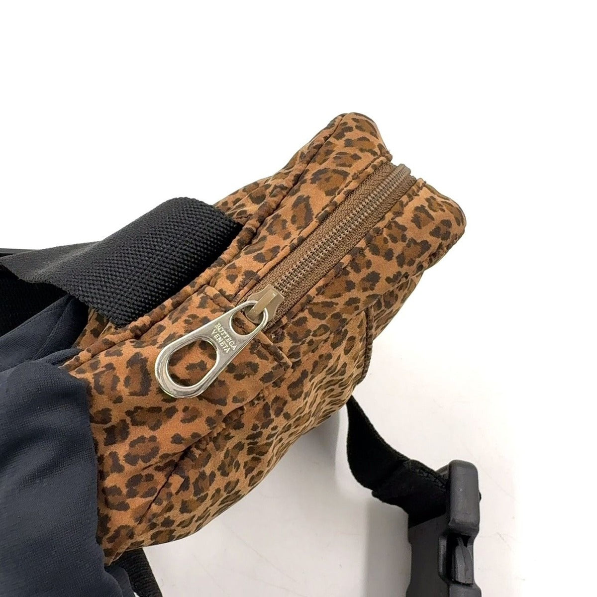 Bottega Veneta Leopard Cotton Brown Clutch Silver — view 12