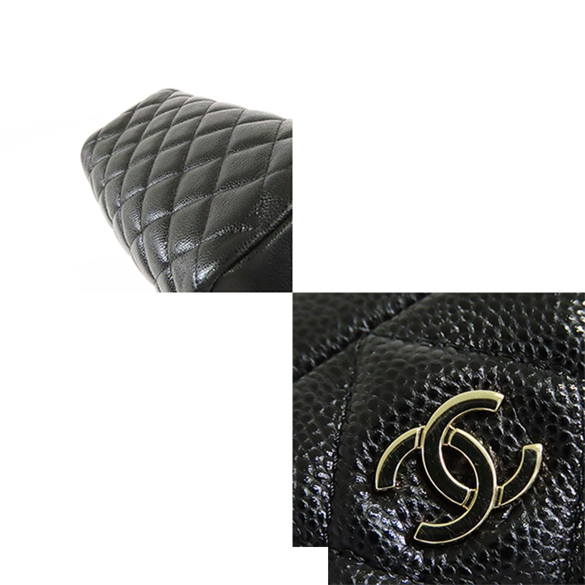 Chanel Timeless Classic Chain Pouch Black Gold Caviar Leather — view 8