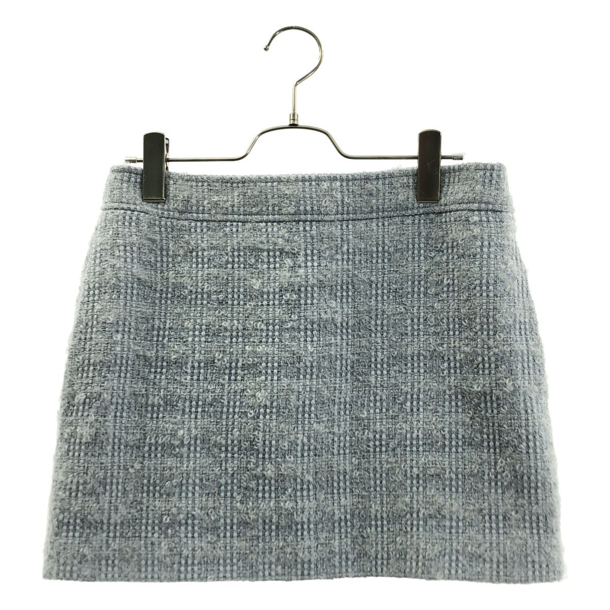 Gucci Loop Tweed Mini Skirt 8 Light Blue