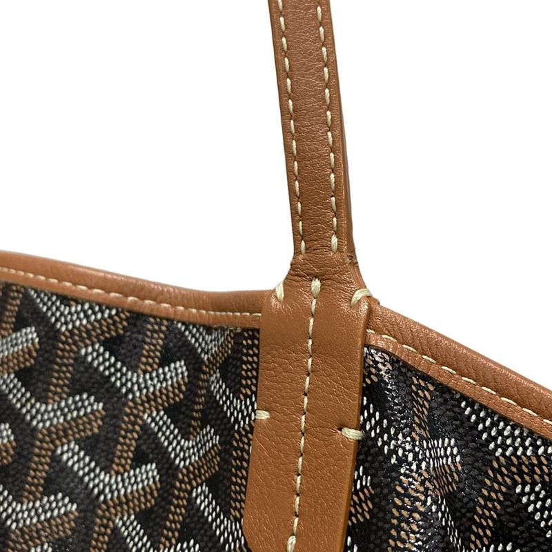 Goyard Tote Bag Saint Louis PM Black×brown Leather