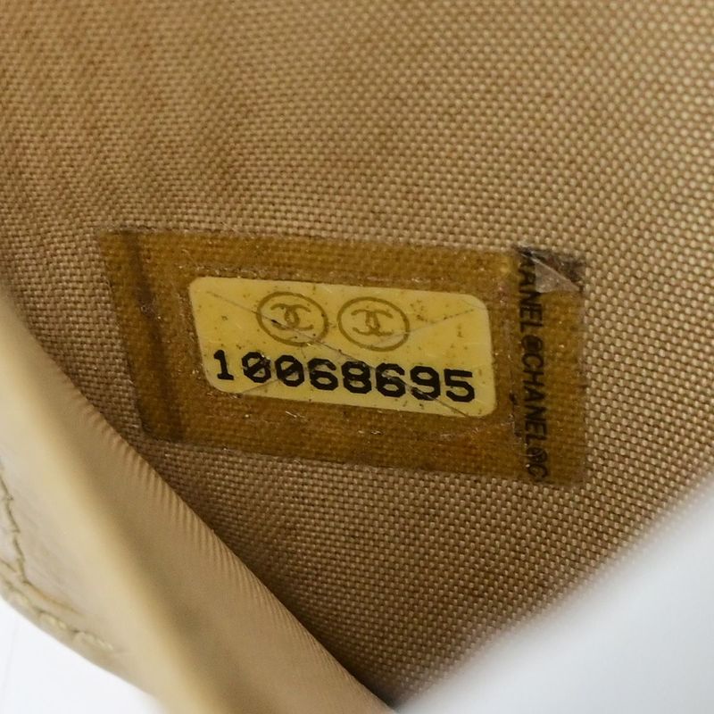 Chanel Wallet Coco Button Fold Wallet Leather Beige 60ka506