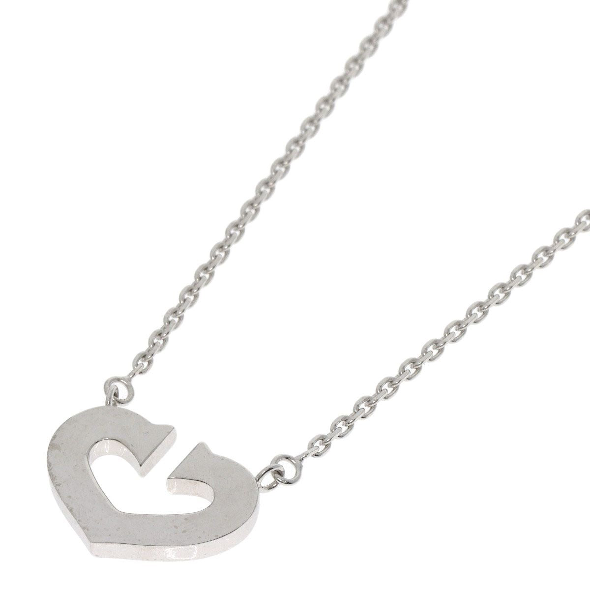 Cartier C Heart Necklace 18K White Gold