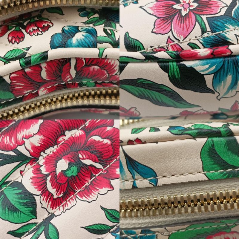 Guccigg Marmont Flower Print Heart Multicolor Leather 740355 E040806078