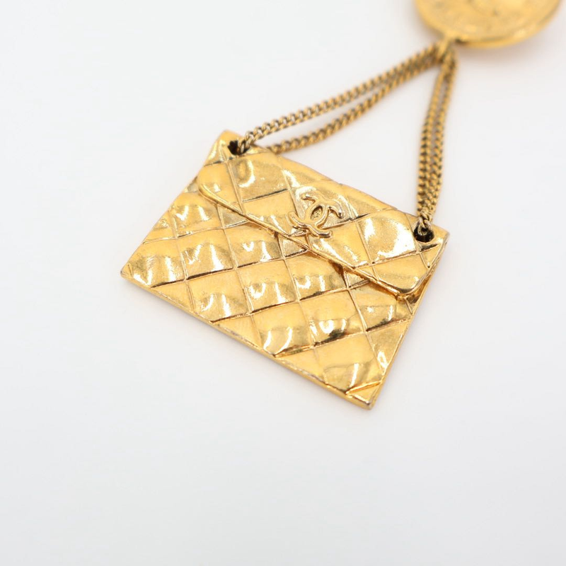 Chanel Brooch Matelasse Coco Mark Bag Motif Accessories Gold Vintage