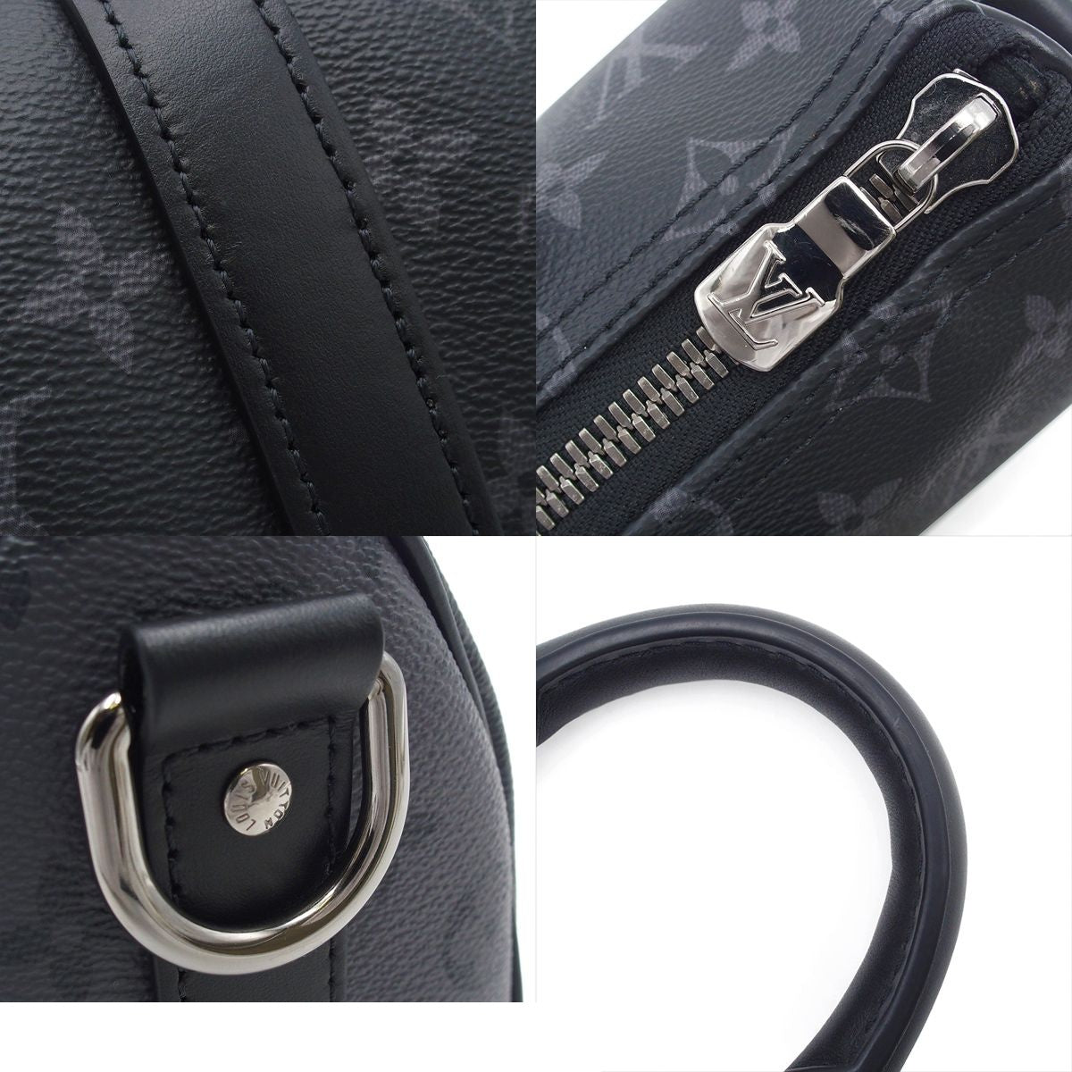 Louis Vuitton Keepall Bandouliere 25 Black Monogram Eclipse 2-Way Shoulder Bag — view 8