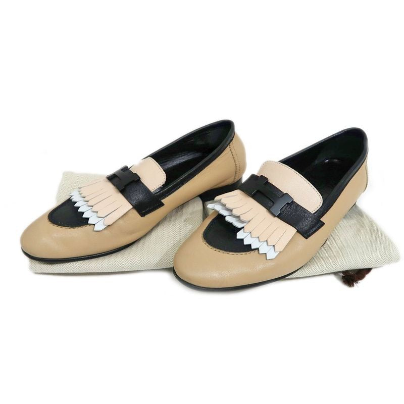 Hermes Moccasins Royale Size 38 Beige Black Leather Apparel — view 10