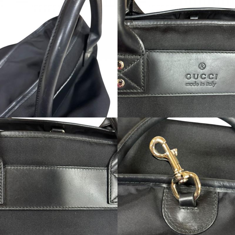 Gucci Sherry Tote Bag Nylon Campus 246394 Black Unisex Gucci Gucci