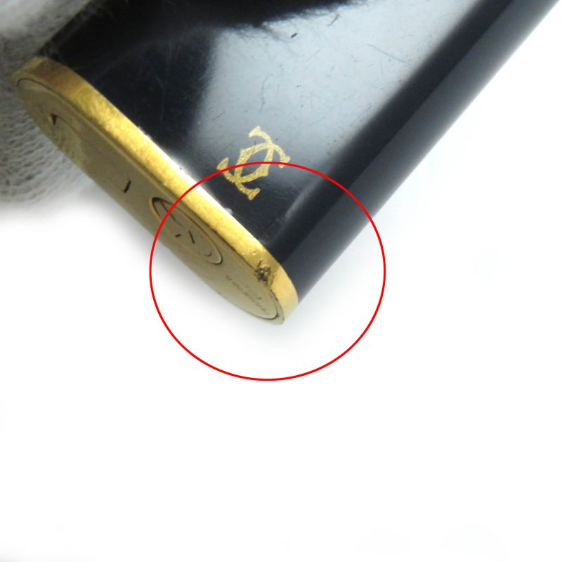 Cartier Lacquer Oval Logoed Gas Lighter Smoking Goods Navy Gold