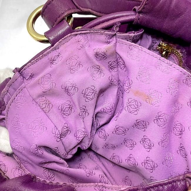 Loewe Shoulder Bag Flamenco Purple 2way Nappa Leather Preowned