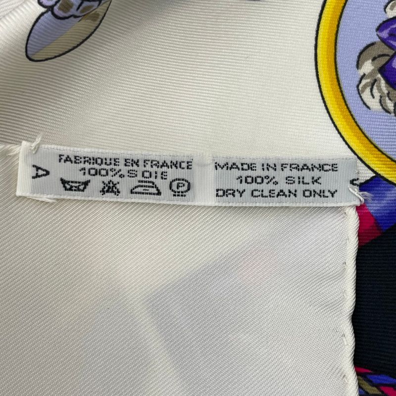 Hermes Carre 90 Pelile Main Seamstress Scarf Silk Multicolor