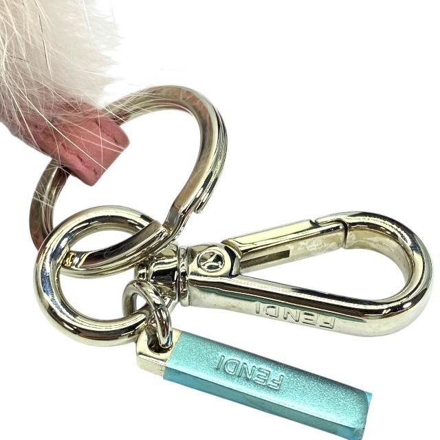 Fendi 7ar457 Monster Bugs Charm Key Holder Bagcharm Small Bag Leather Pink