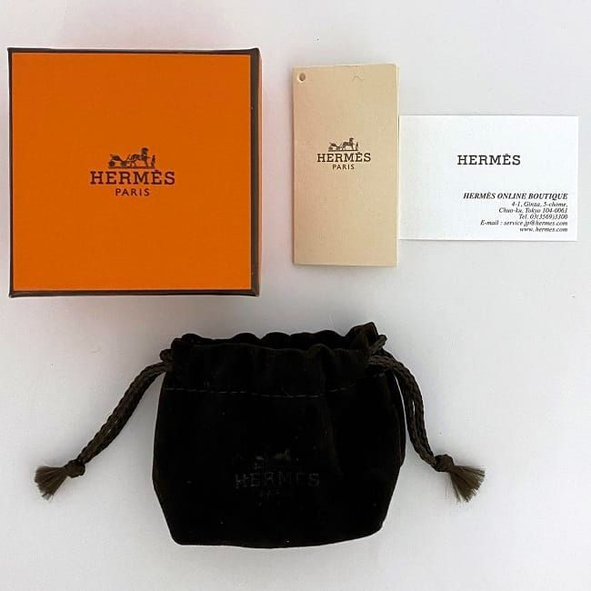 Hermes Scarf Ring Mini Buckle Mini Boucle Silver Red