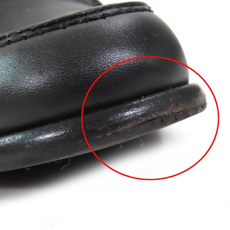 Hermes Destin Leather Silver Hardware Kelly Buckle Loafer Black 35.5 With Box