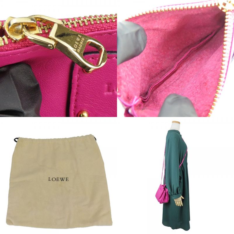 Loewe Shoulder Bag Anagram Nappaleather Pink Gold Hardware Drawstring Shoulder