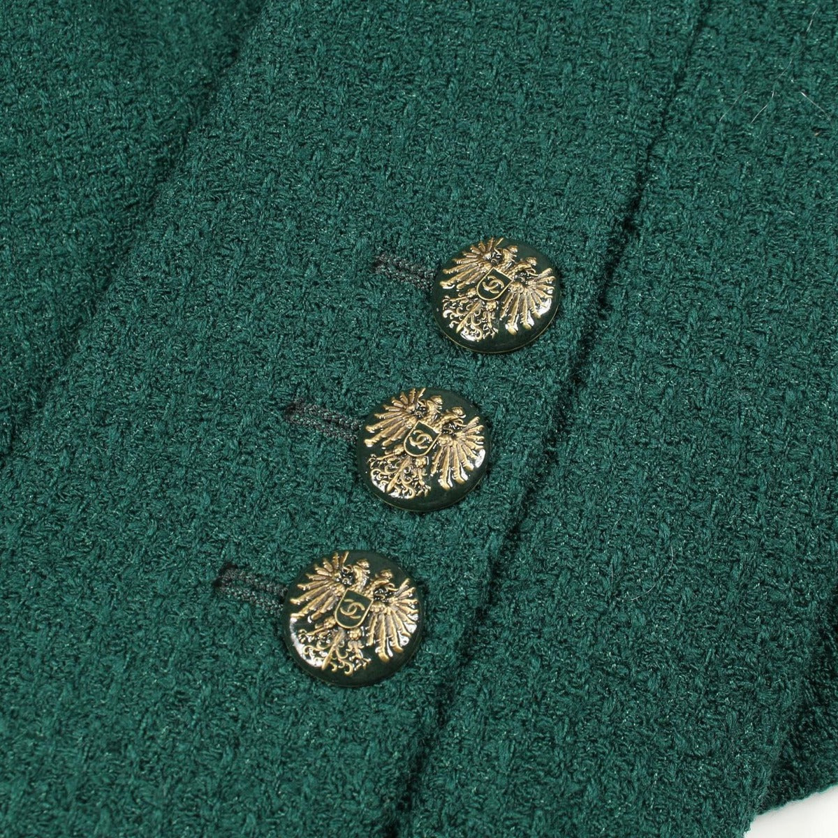 Chanel CC Logo Button Wool Jacket — view 7