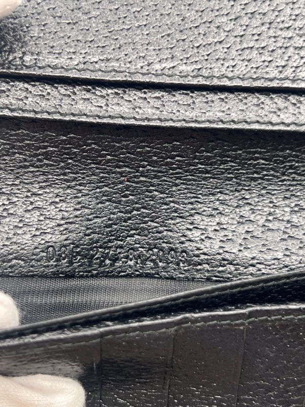 Gucci Long Wallet Sherry Line Fold Wallet Black Leather 09bs257