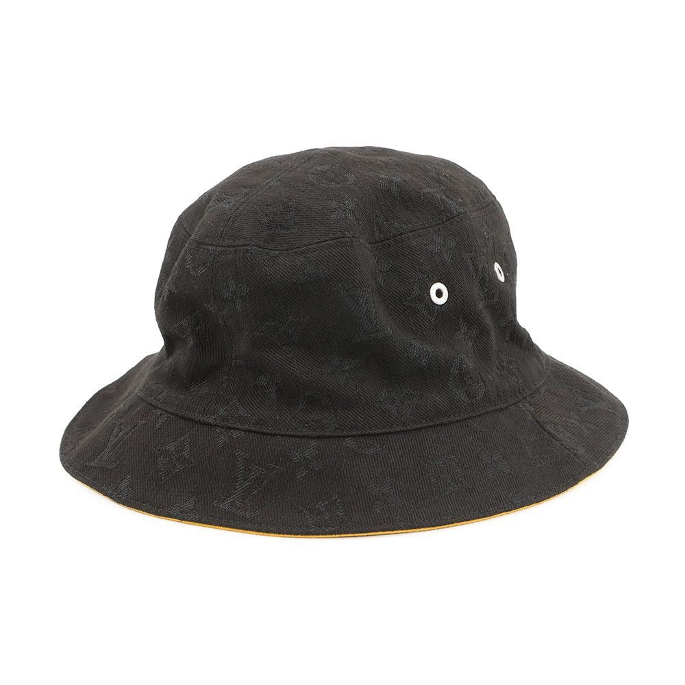 Louis Vuitton Hat Reversible Bucket 58 Black Yellow