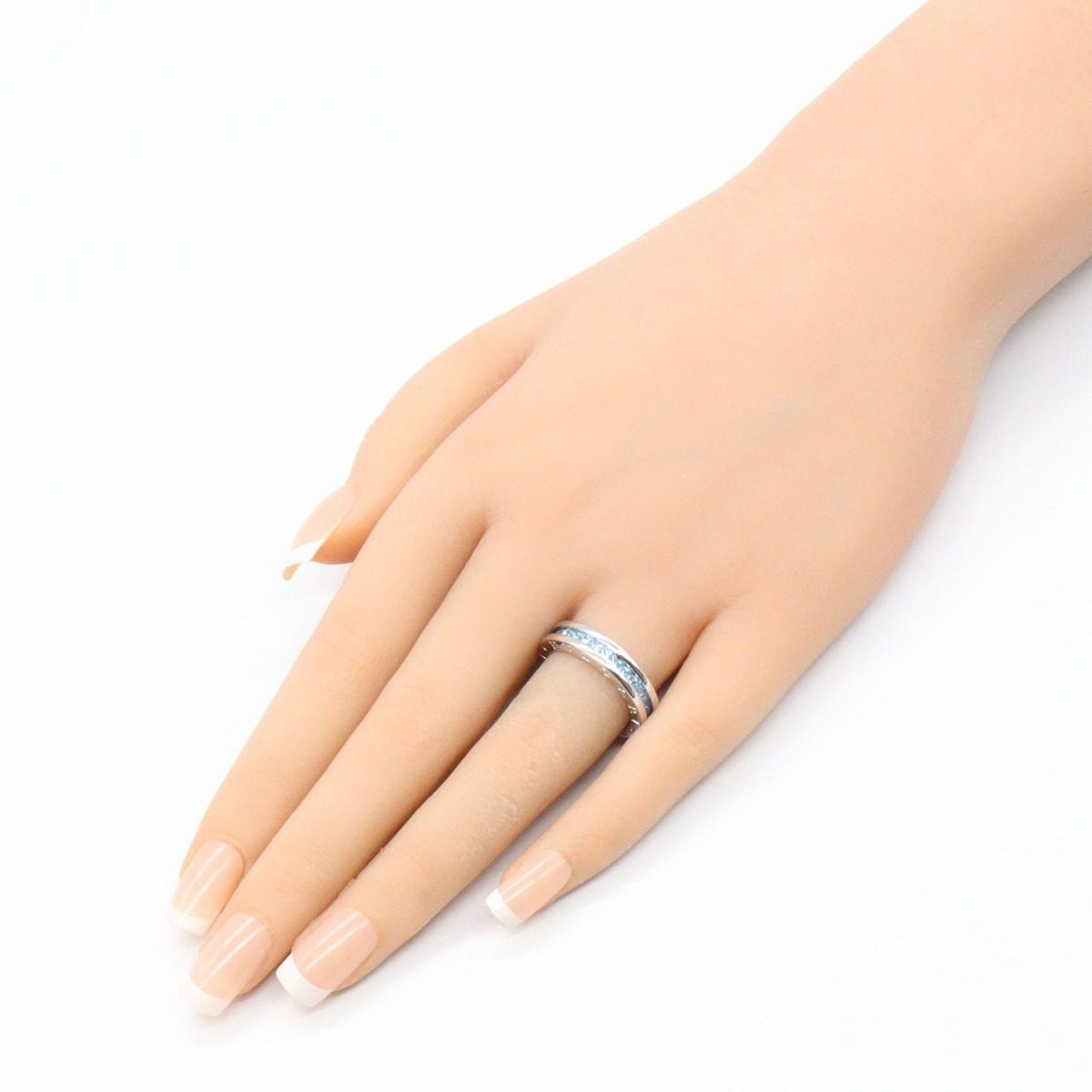 Bvlgari Ring B-zero One Blue Topaz Band 18k White Gold — view 12