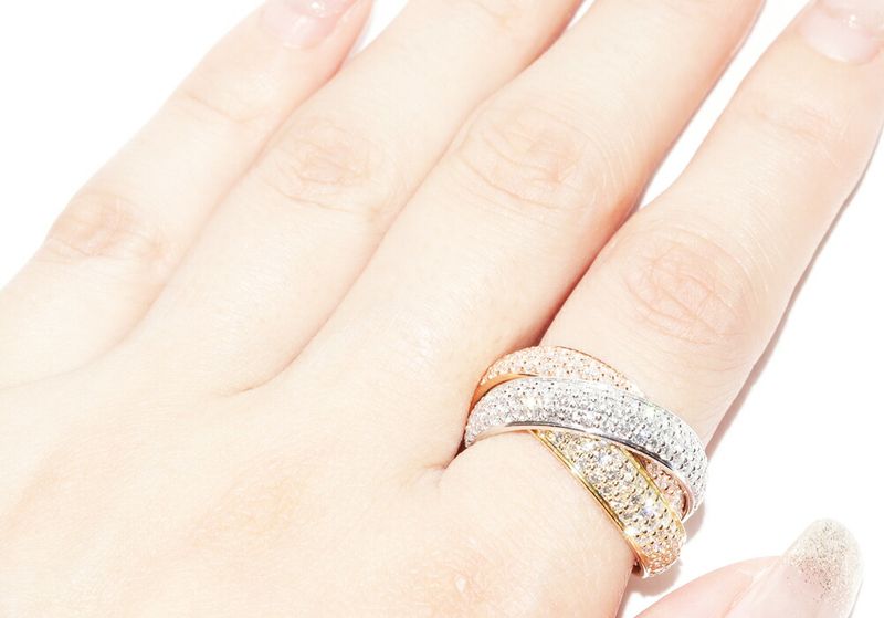 Cartier Rings 18K Yellow Gold 18K White Gold 18K Pink Gold Diamond Trinity Ring