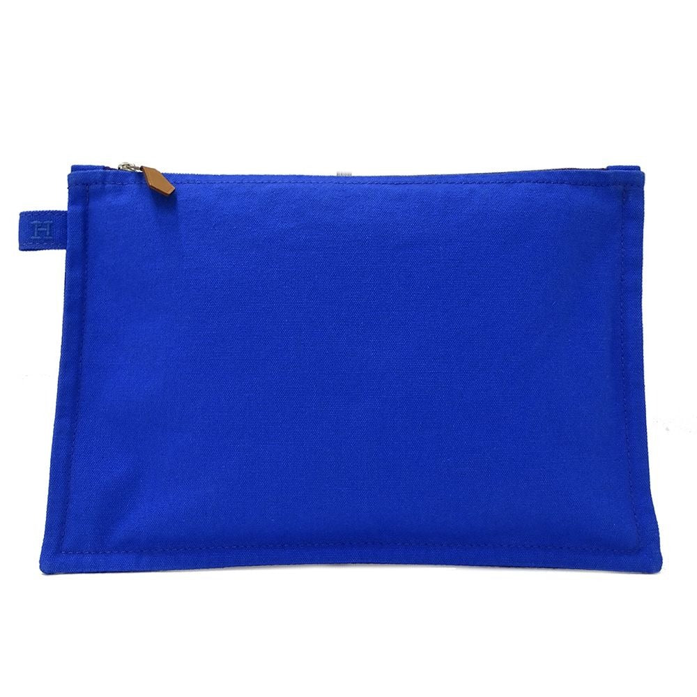 Hermes Pouch Bora Clutch Canvas Blue Purple