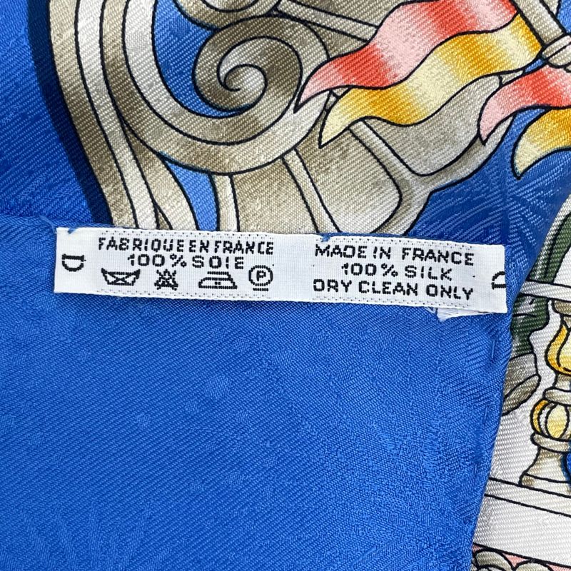 Hermes Carre 90 Scarf Silk LUNA PARK Amusement Park Merry-go-round Blue With Box