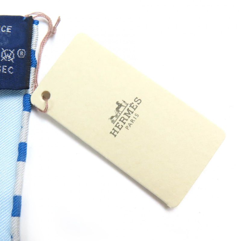 Hermes Springs 100% Silk Carré 45 Scarf Blue Navy Color Made In France Women's