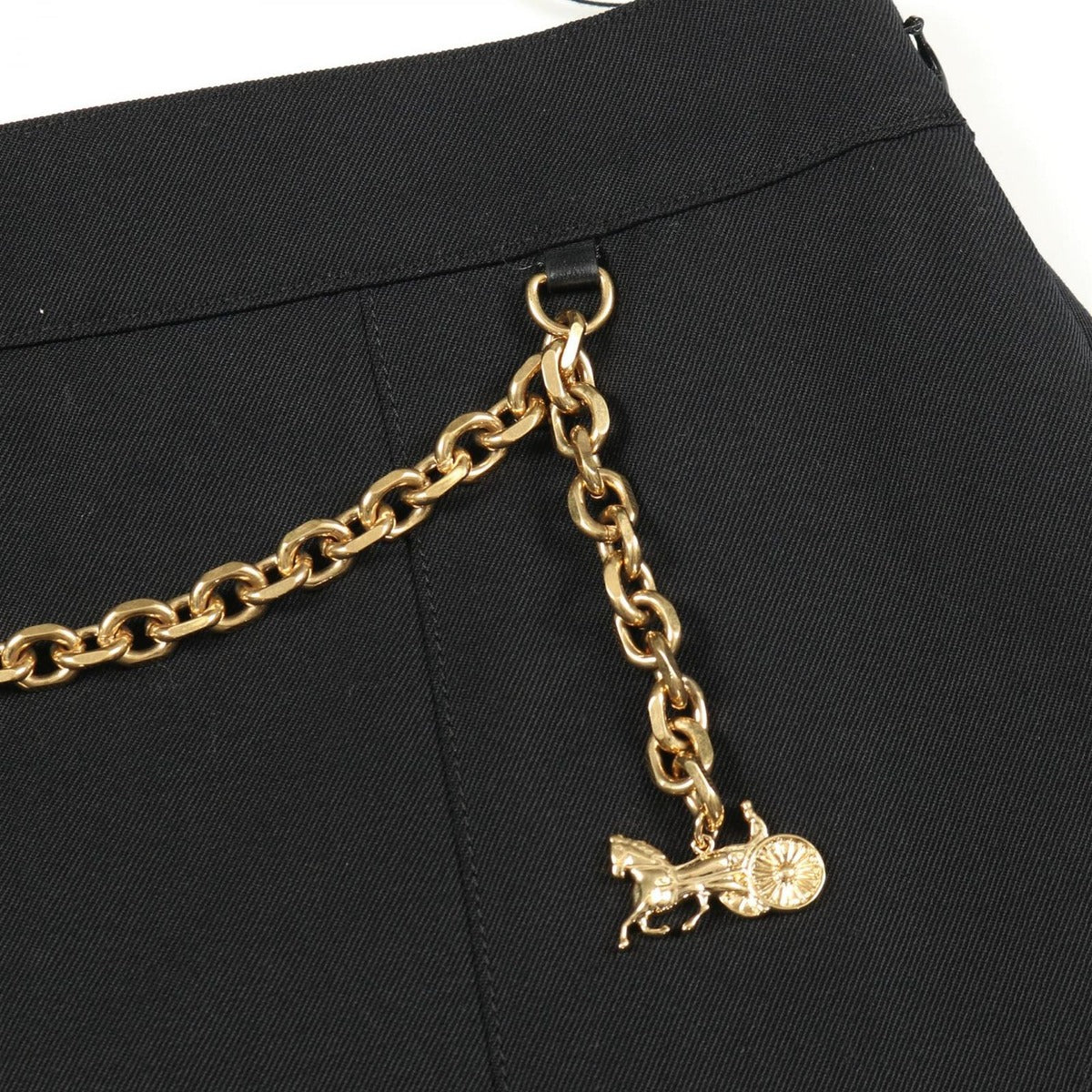 Celine Skirt Saluki Chain Black Wool — view 7