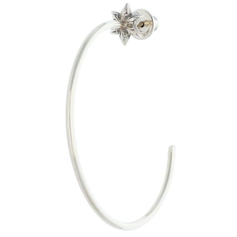 Chrome Hearts Hoop Cut Star Silver Earrings