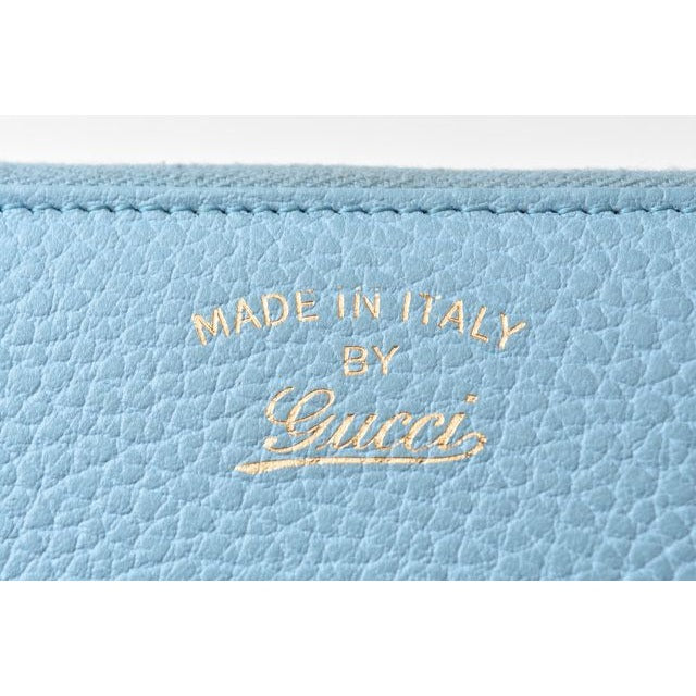 Gucci Folding Wallet Swing Leather Light Blue — view 10