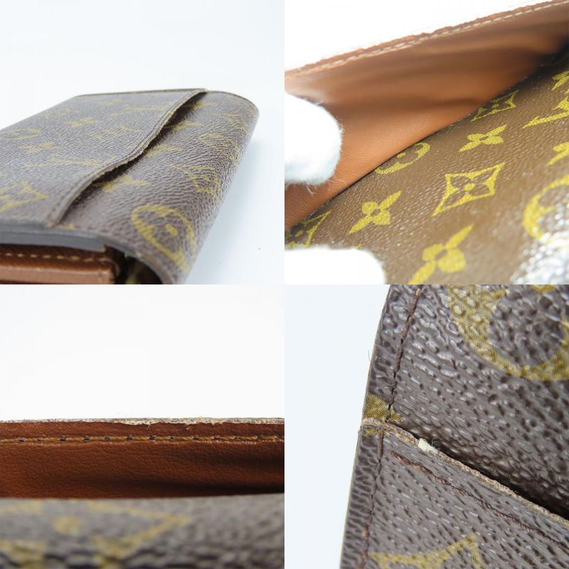 Louis Vuitton Long Wallet Portefeuille Sarah M60531 Monogram Brown Gold