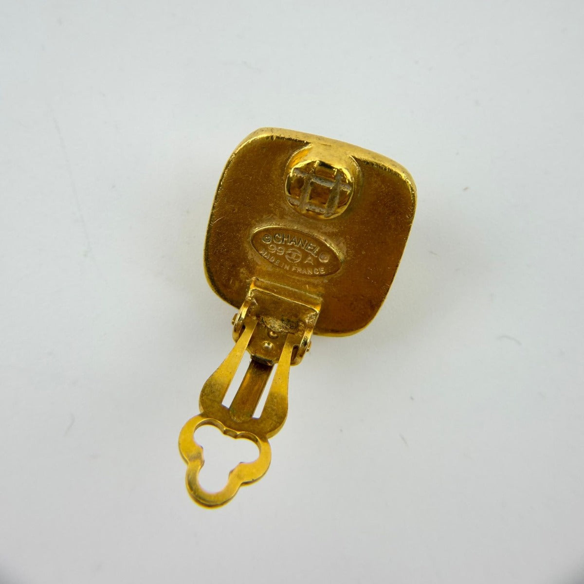 Chanel CC Logo One Earrings Gold Vintage — view 6