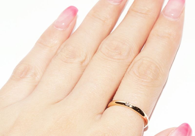 Cartier Ring 18K Yellow Gold Diamond 1P (001ct) Classic Wedding Ring 1895