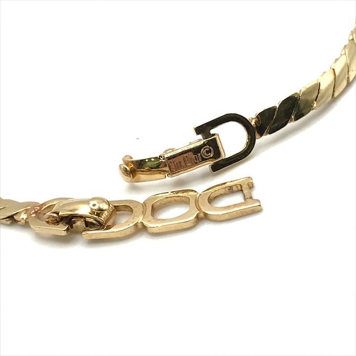 Dior Line Stone Gold Black Necklace