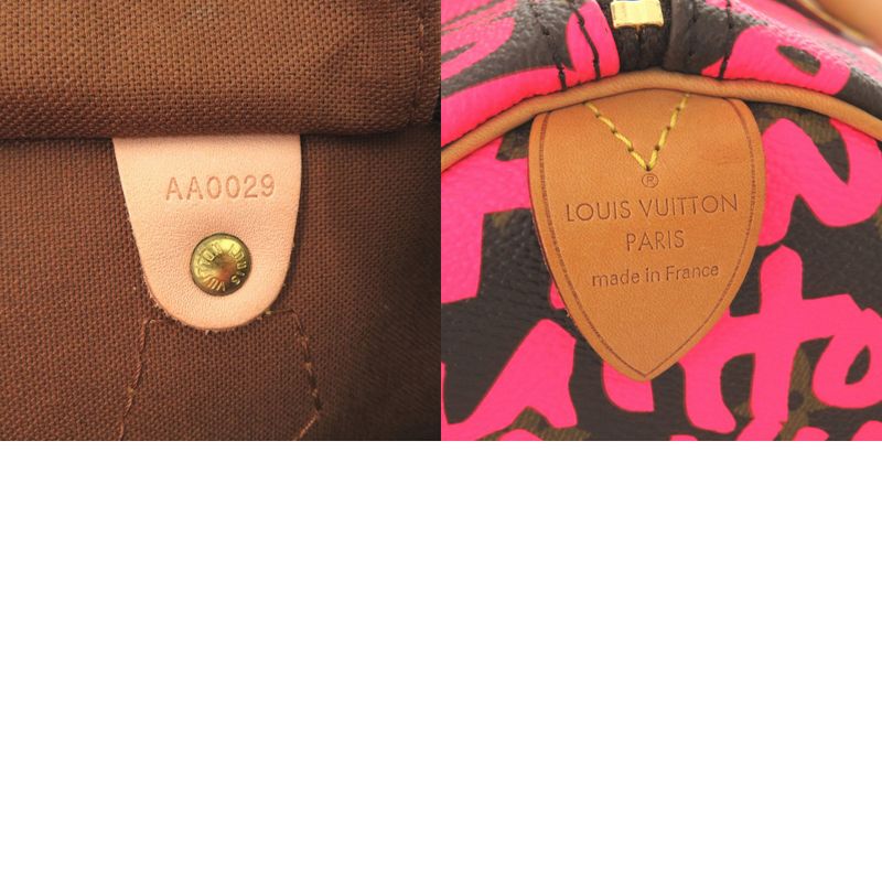 Louis Vuitton Speedy 30 Monogram Graffiti Fuchsia M93704 Handbag LV 1532 Louis