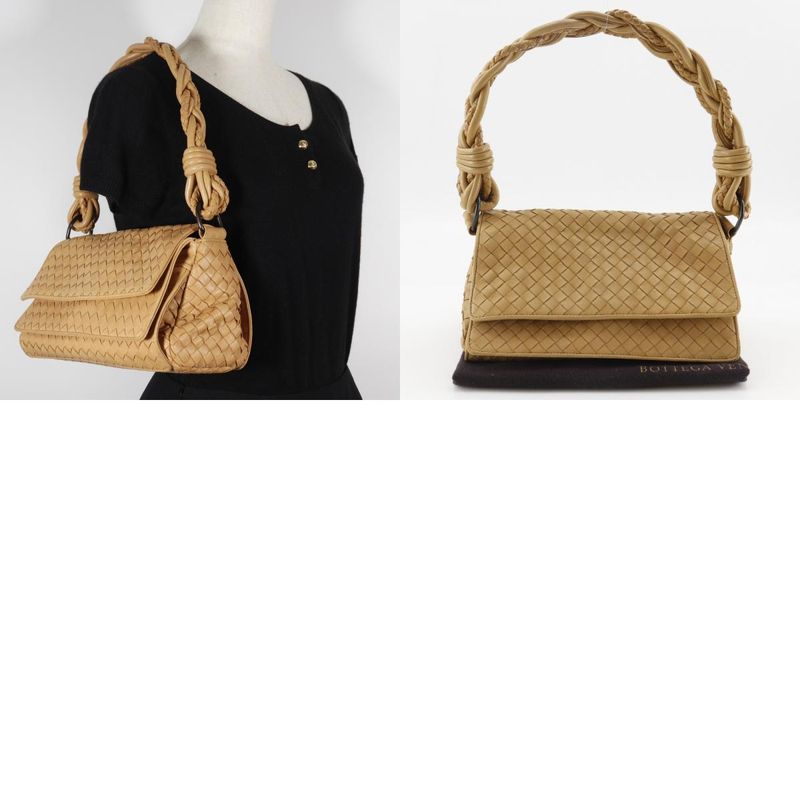 Bottega Veneta Bottega Veneta Intrecciato 145555 V0016 Calf Beige Women's