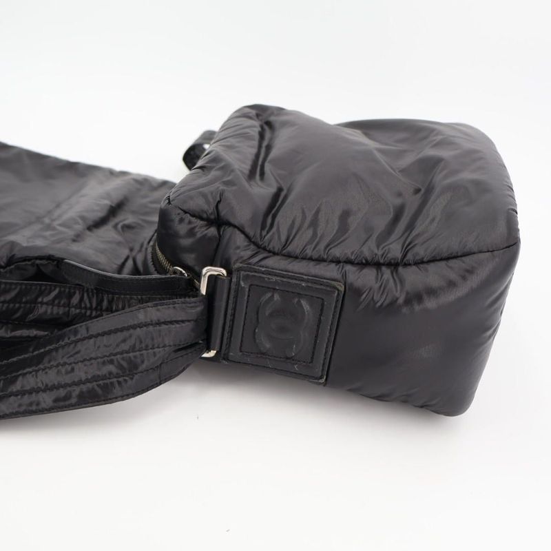 Chanel Coco Cocoon Matelasse Small Messenger Shoulder Bag Crossbody Nylon Black