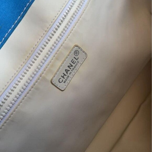 CHANEL Surf Line Tote Bag XL High Summer Large Canvas Shoulder Bag