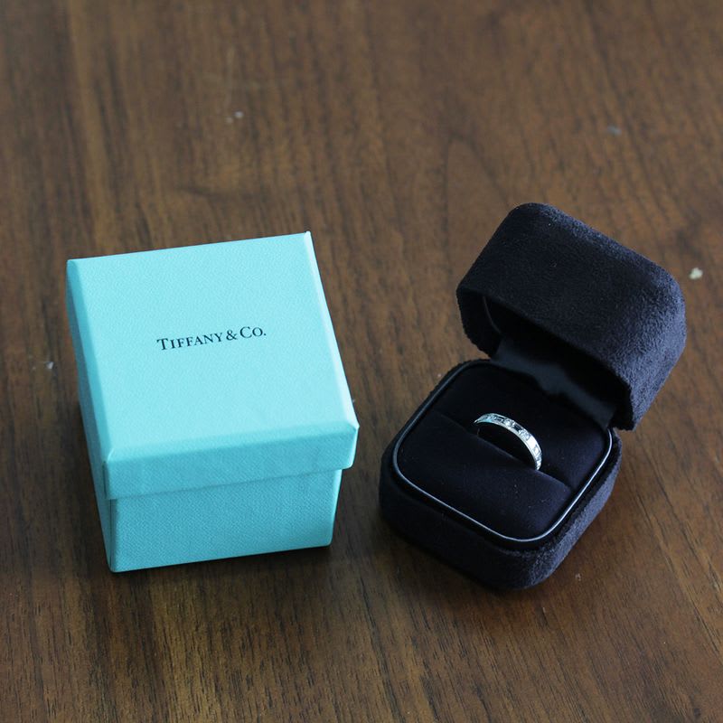 Tiffany & Co Half Eternity Diamond Ring No 10 Pt950 Box E1705