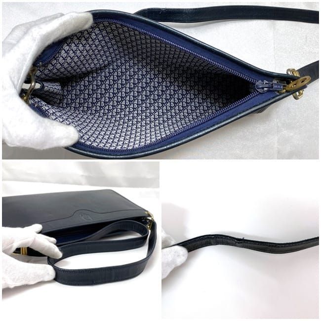 Christian Dior Semi Shoulder Bag Ec21624 Navy