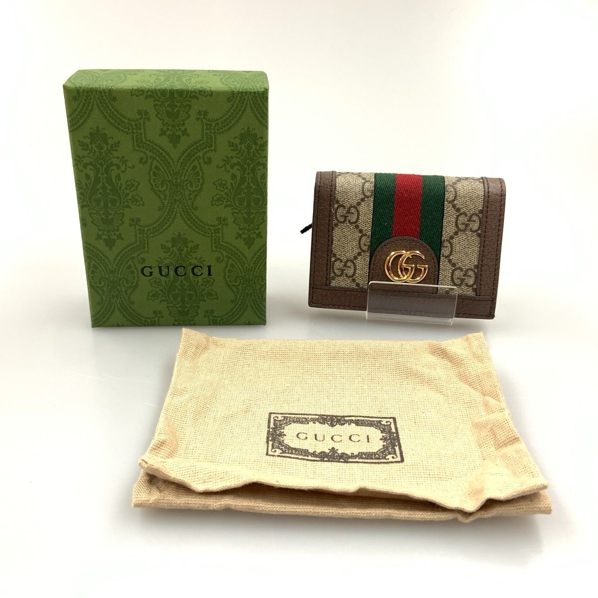 Gucci Ophidia GG Supreme Bifold Wallet 523155 8745 Beige X Brown