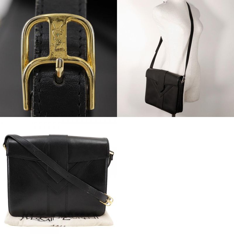 YVES Saint Laurent Yves Saint Laurent Y-stitch Calf Black Women's Shoulder Bag