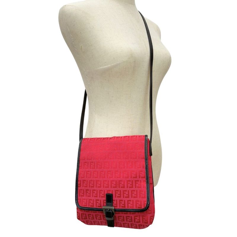 Fendi Zucca 8bt052 Canvas Women Shoulder Bag