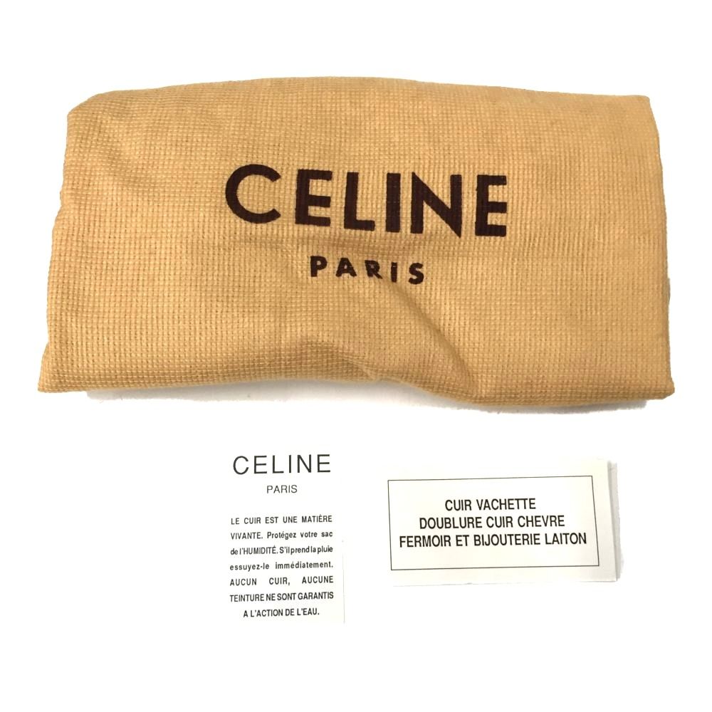 Celine Circle Logo Leather Shoulder Bag Old Vintage M13 Black