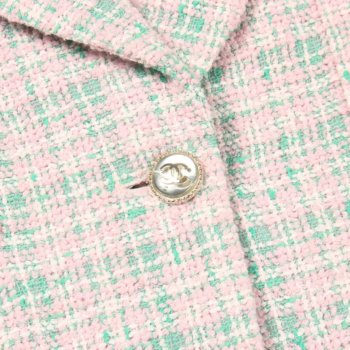 Chanel CC Logo Button Tweed Jacket — view 13