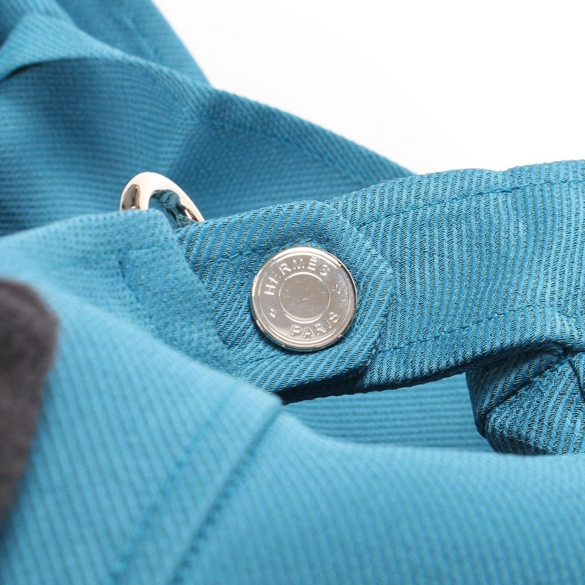 Hermes Skirt Serie Button Blue Rayon Silk — view 8