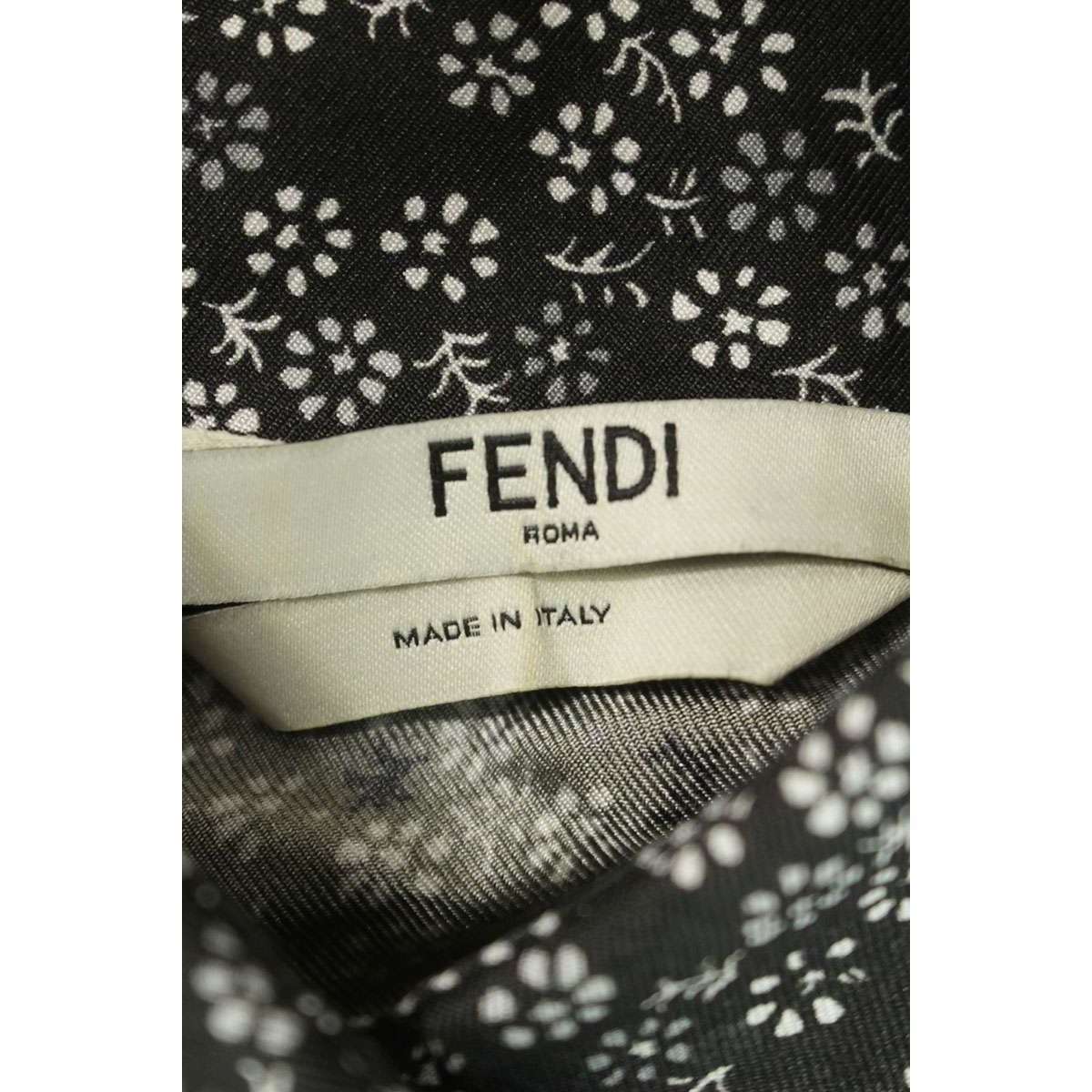 Fendi All Over Pattern Silk Long Sleeve Shirt 40 — view 3