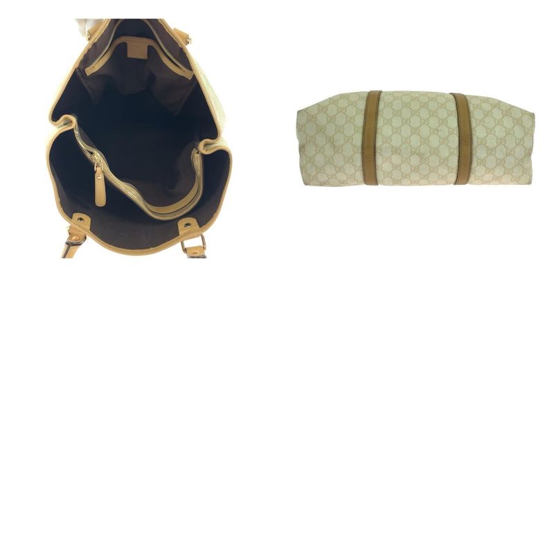 Gucci Beige Brown Gold Hardware GG Supreme Canvas 223668 Business Bag Tote