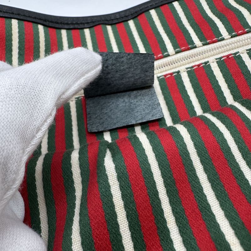 Gucci 169946 Tote Bag Black GG Canvas And Leather Women Men Fashion