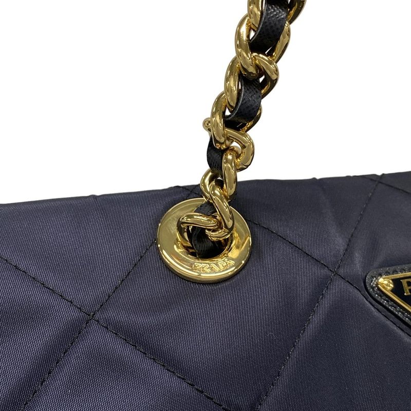 Prada Shoulder Bag - 1bg467 Navy Chain Shoulder/gold Hardware /re-edition 1995